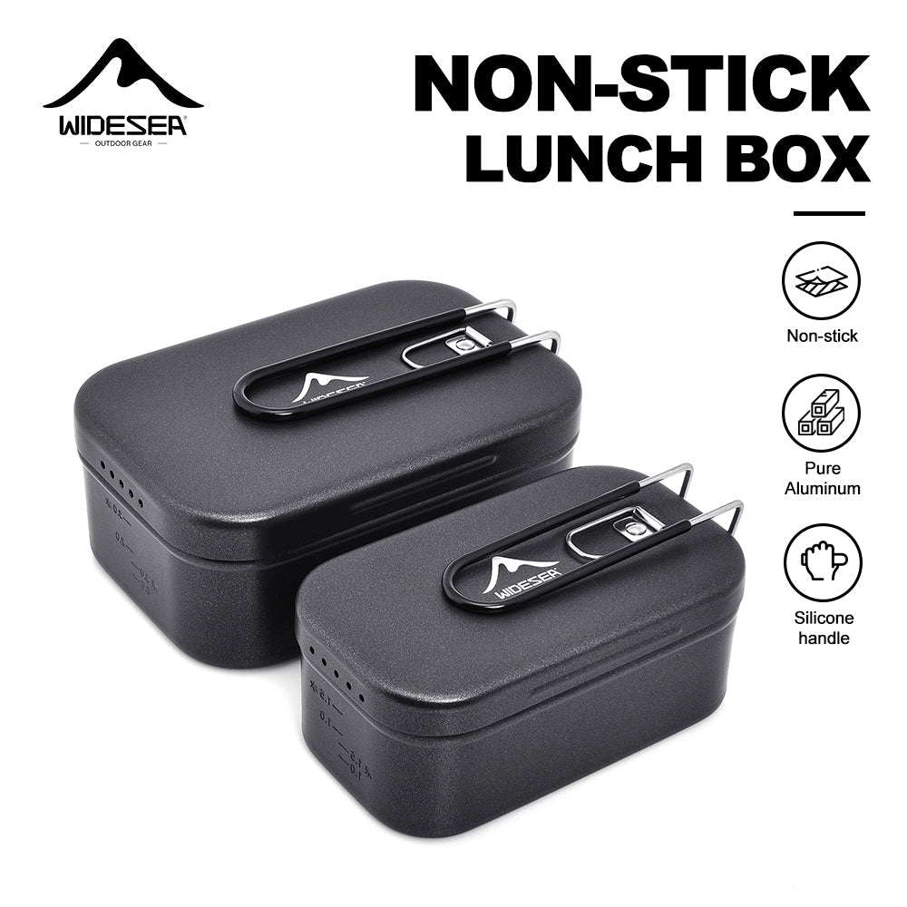 Widesea Camping Lunch Box Non-stick Cutlery Foldable Aluminum Non-Stick