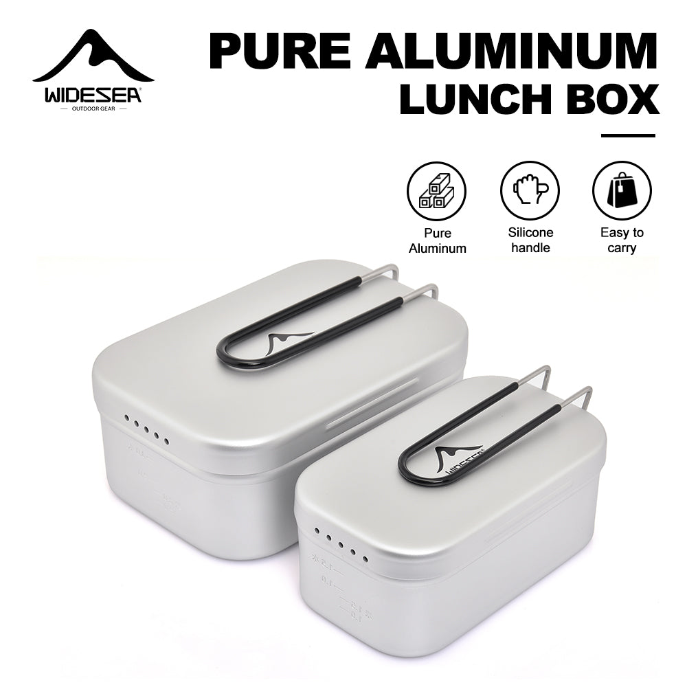 Widesea Camping Lunch Box Non-stick Cutlery Foldable Pure Aluminum
