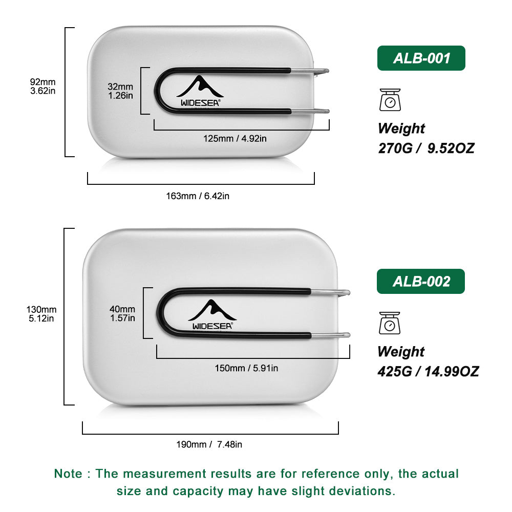 Widesea Camping Lunch Box Non-stick Cutlery Foldable Pure Aluminum