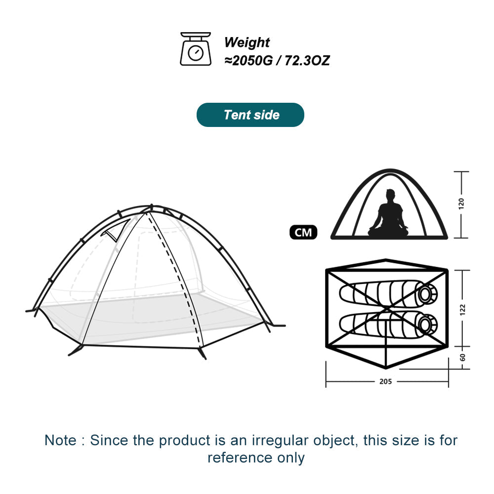Widesea Camping Tent 2 Person 15D Nylon One-touch Shade Tenda