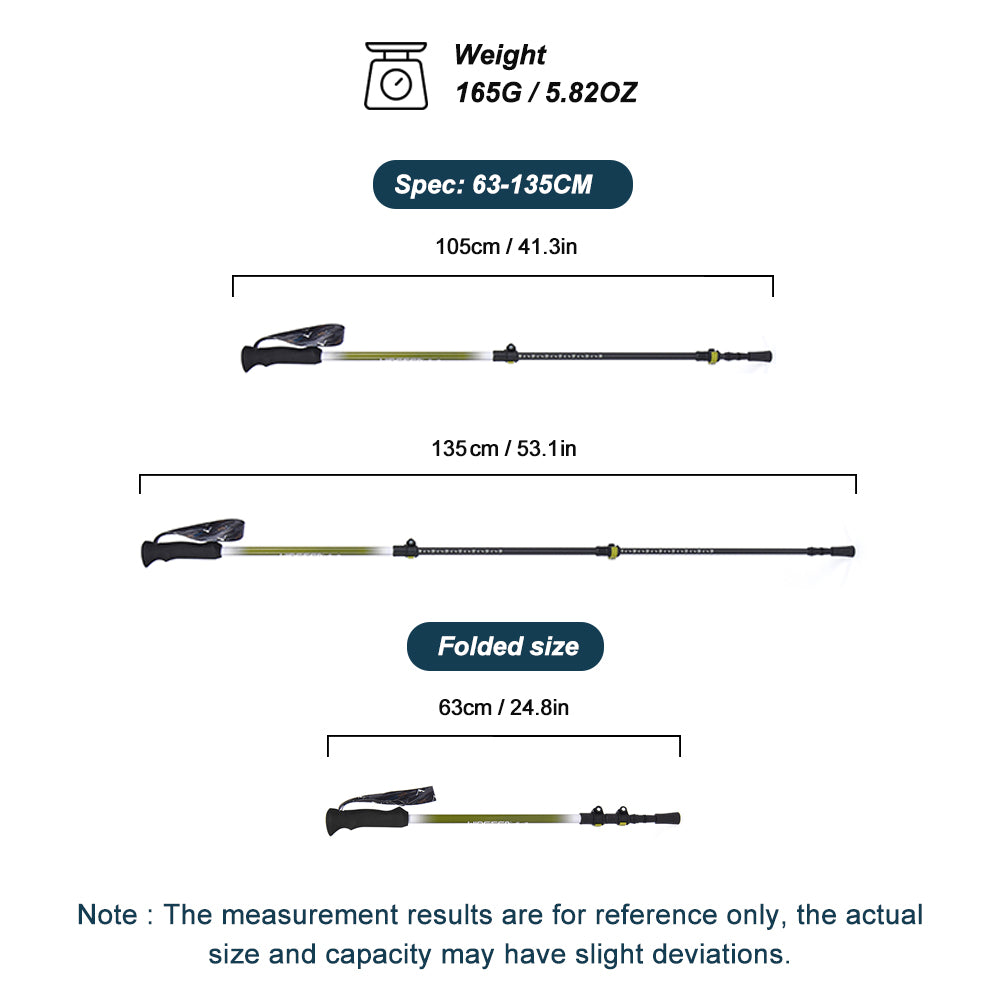 Widesea Trekking Poles 3section  Lock For Anti-slip Adjustment Portable Telescopic Trekking Pole
