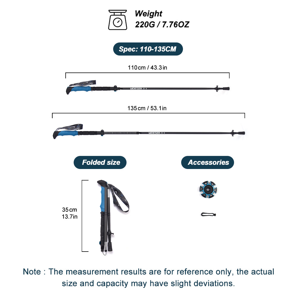 Widesea Camping Carbon Fiber Ultra-light Stretchable Trekking Pole
