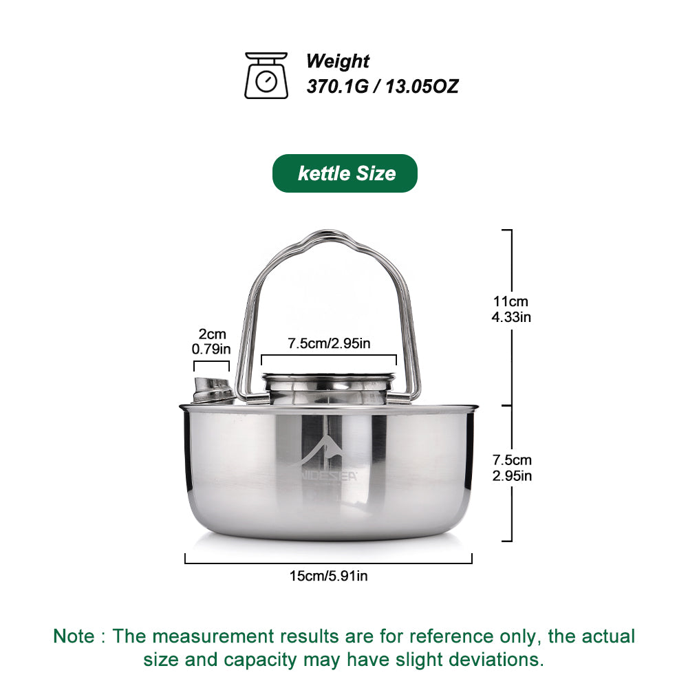 Widesea Camping 1.7L SS304 Stainless Kettle