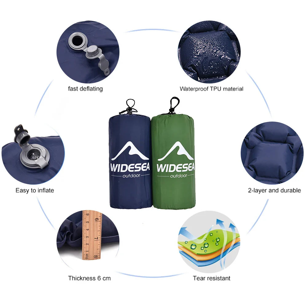 Camping 2-Person  Air Mattress Ultralight Folding Sleeping Pad  ﻿