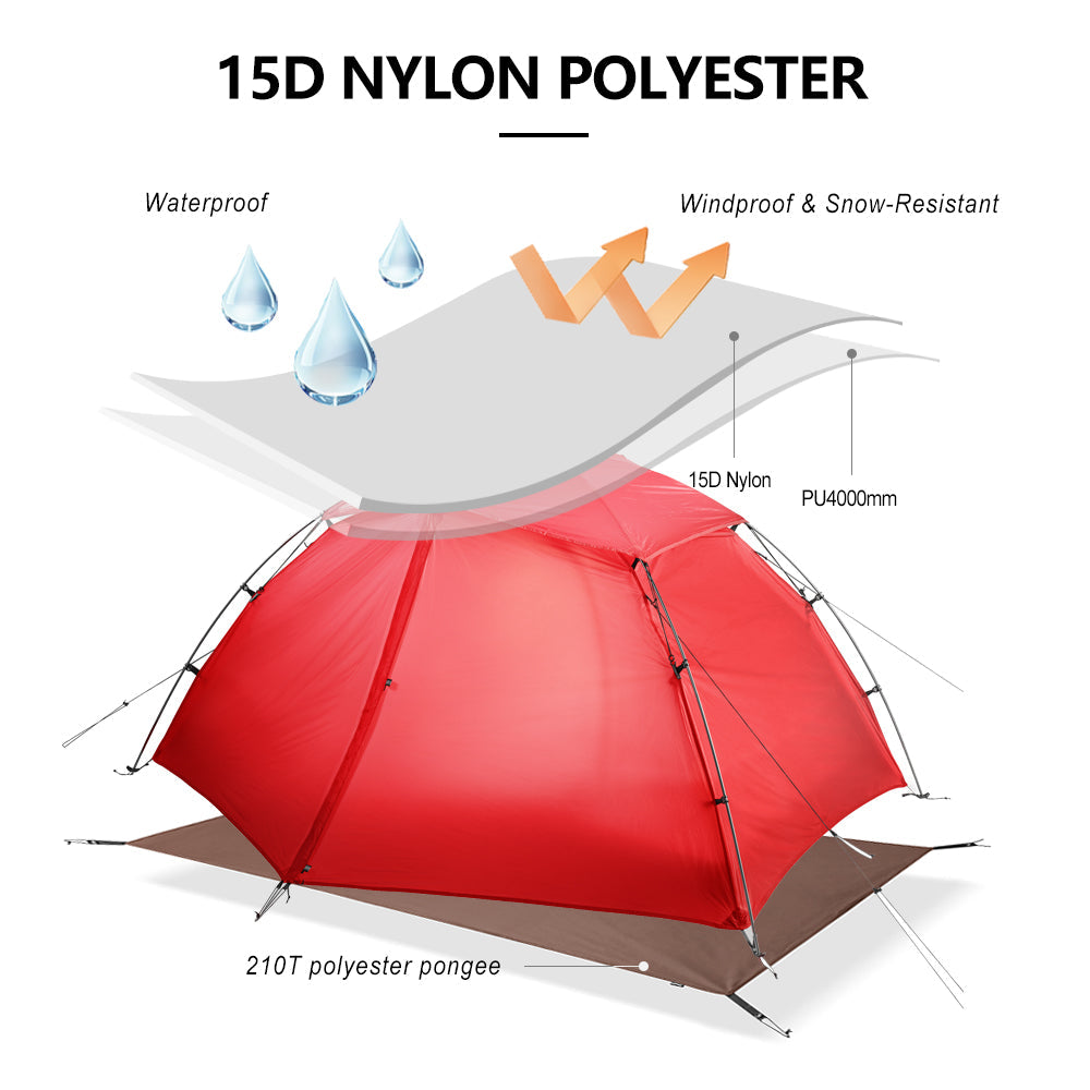 Widesea Camping Tent 2 Person 15D Nylon One-touch Shade Tenda
