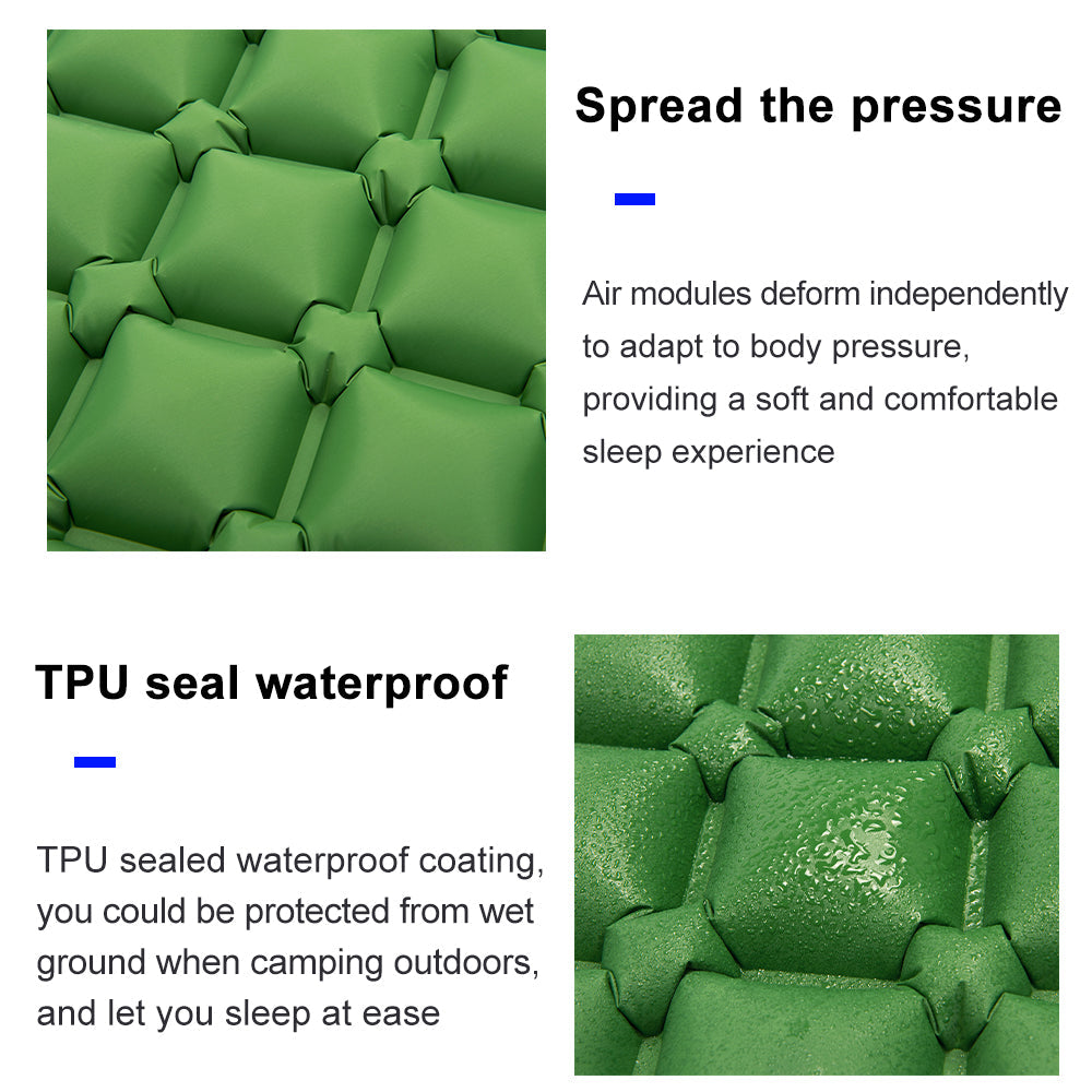 Camping sleeping pad with air pumb