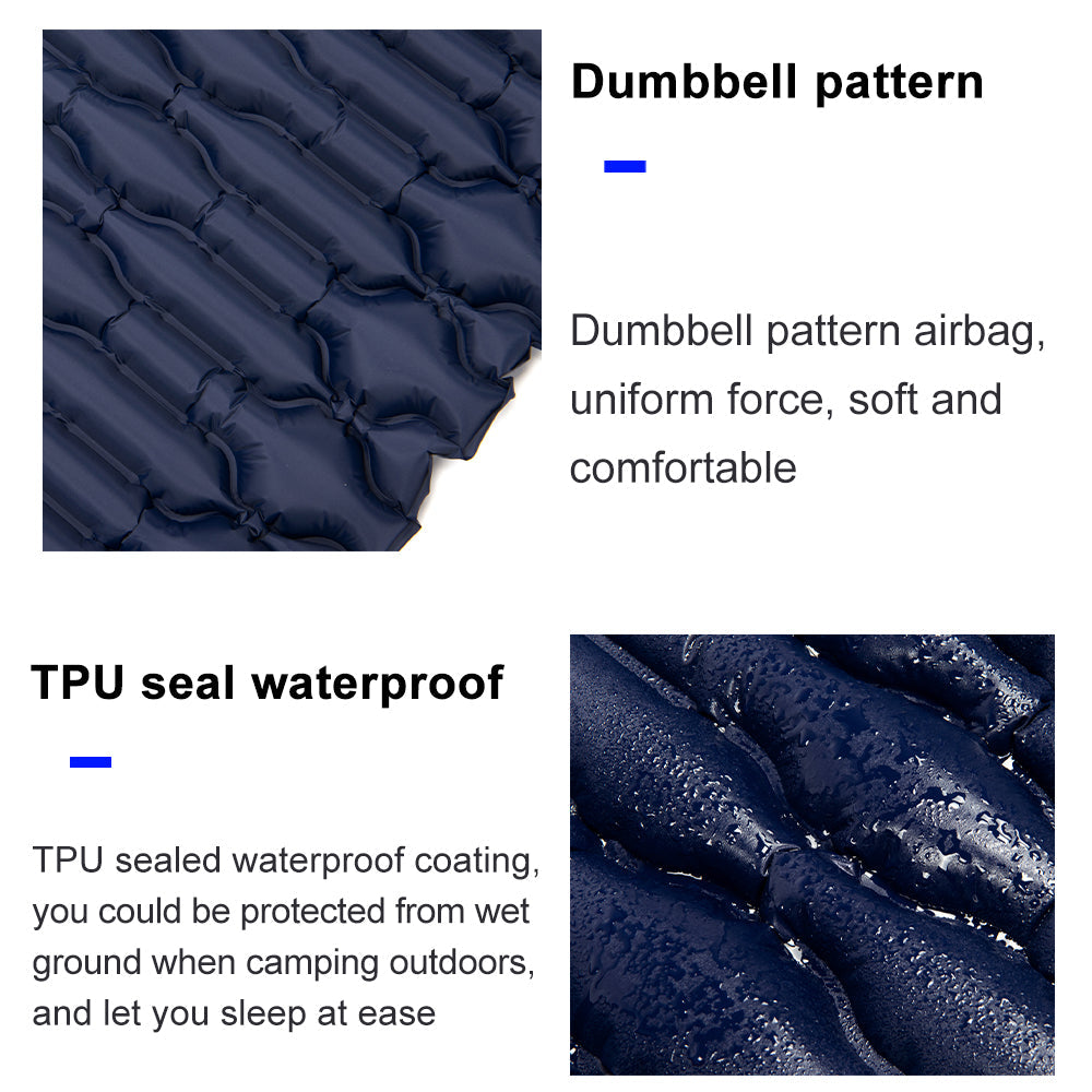 Camping sleeping pad with air pumb