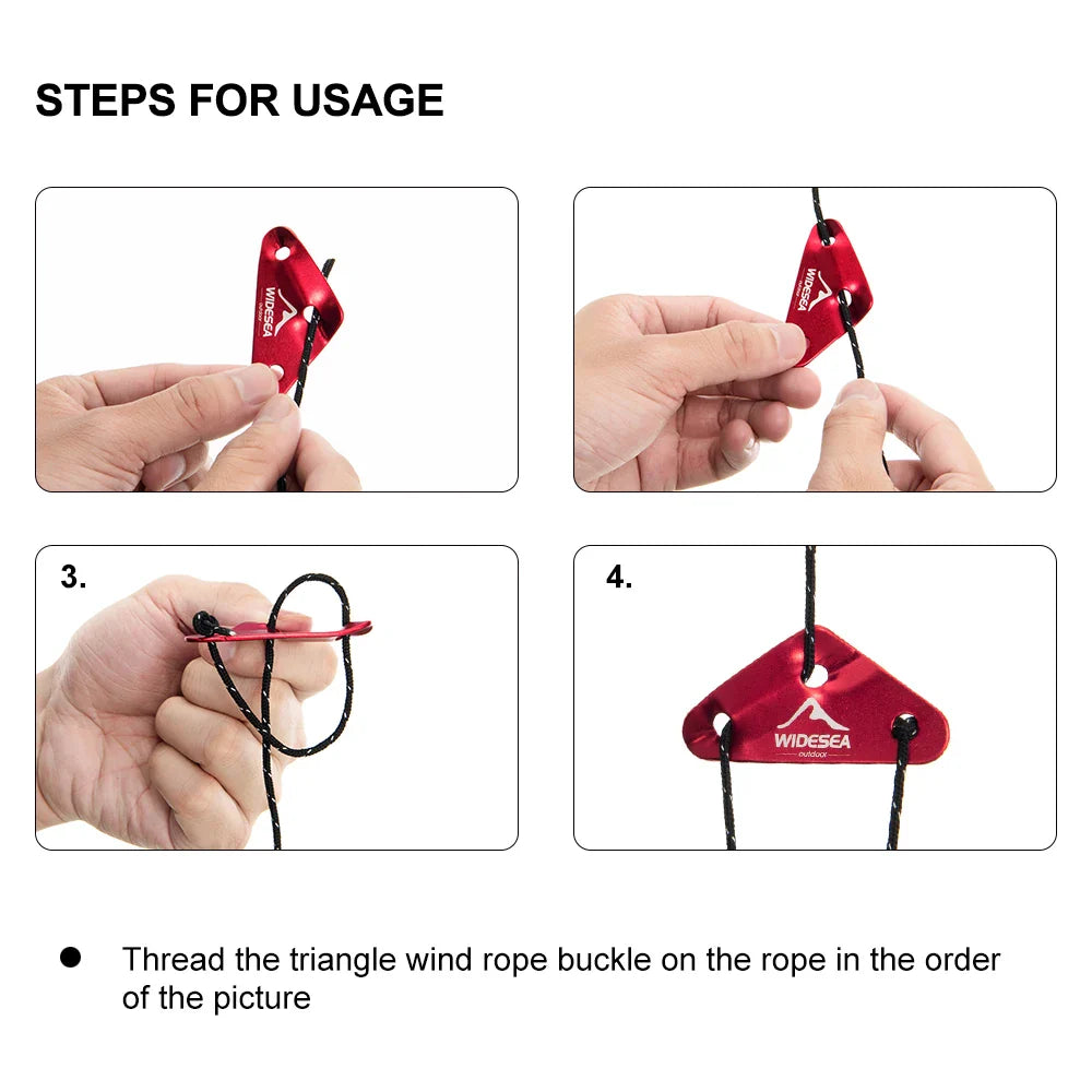 Camping Tent Wind Rope Triangle Buckle 4pcs/set