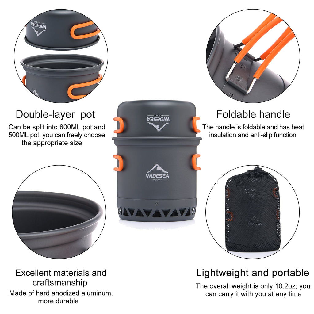 Camping Aluminum  Pot 1 Person with Heat Exchanger