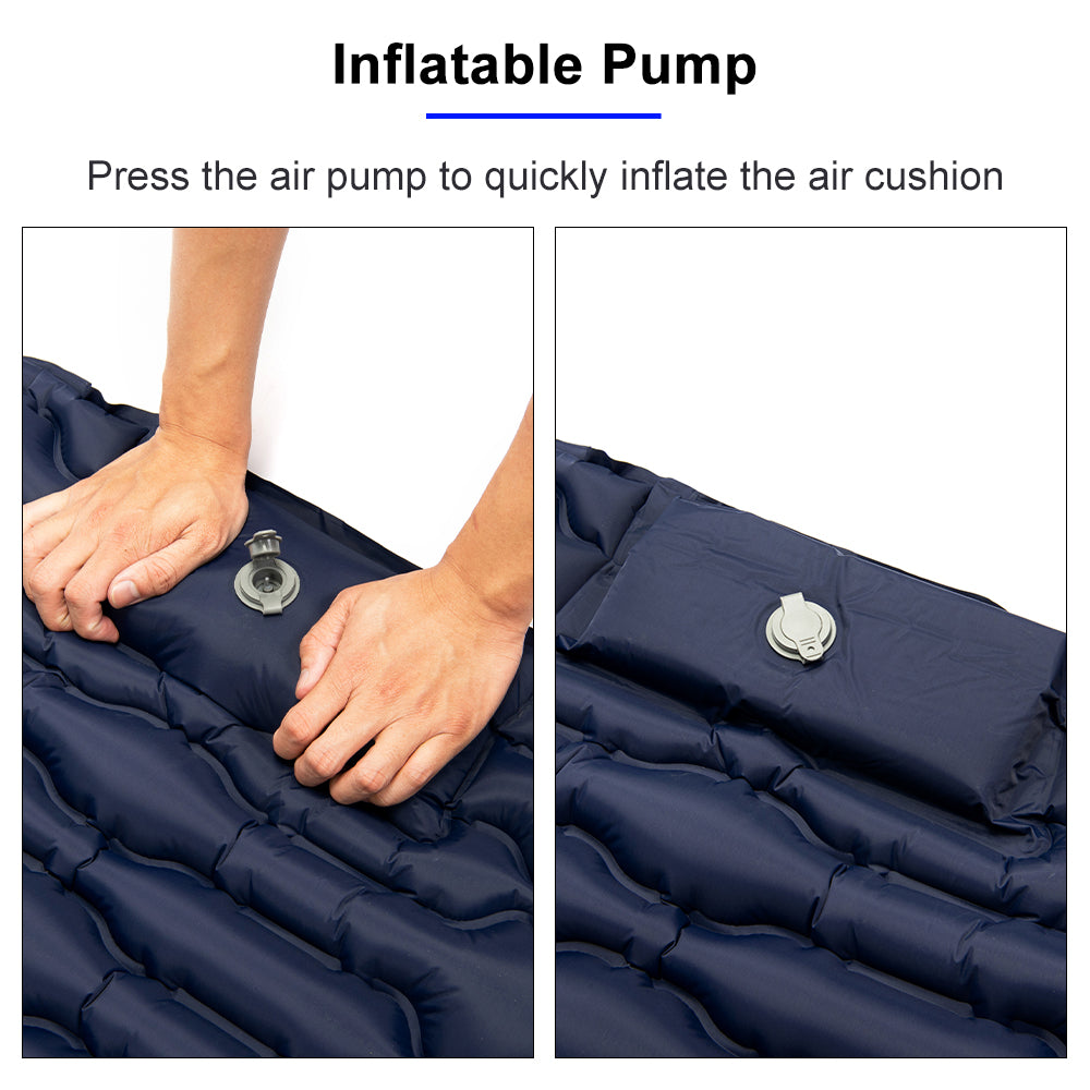 Camping sleeping pad with air pumb