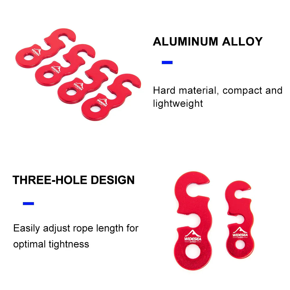 Camping Tent Wind Rope Buckle With Three Hole Openings 4pcs/set