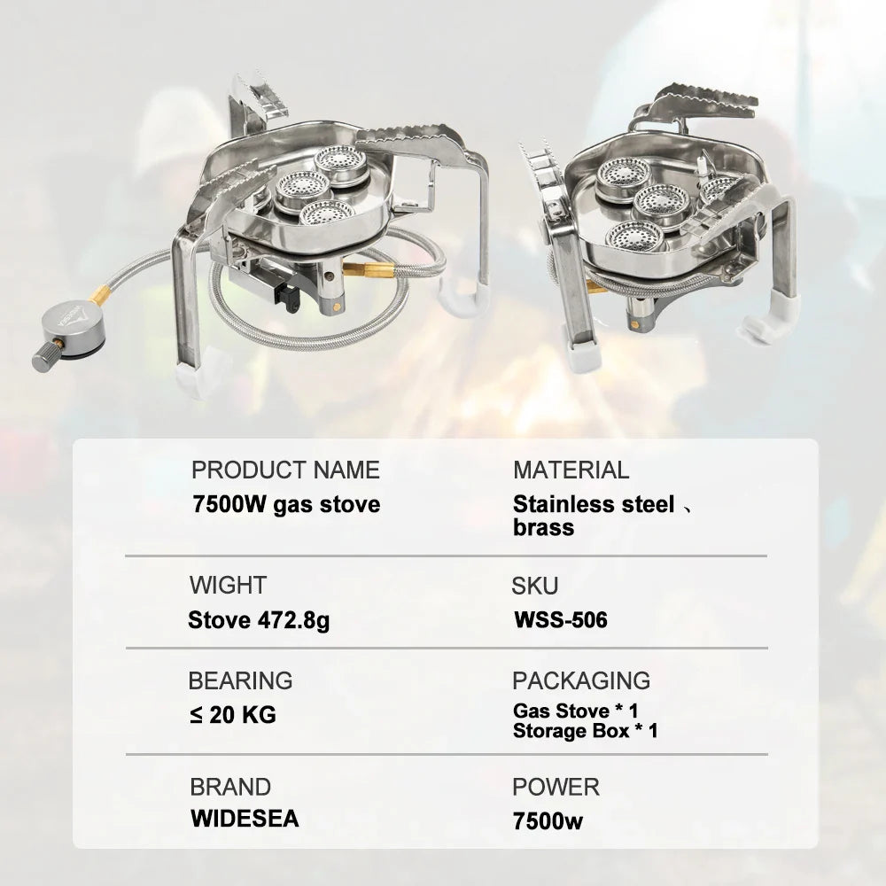 Camping Folding Gas Stove with 7500W