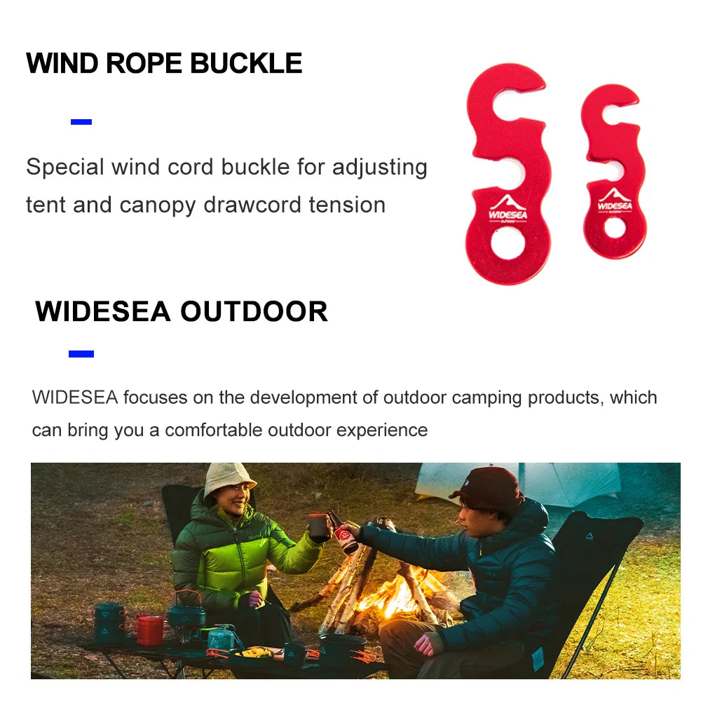 Camping Tent Wind Rope Buckle With Three Hole Openings 4pcs/set