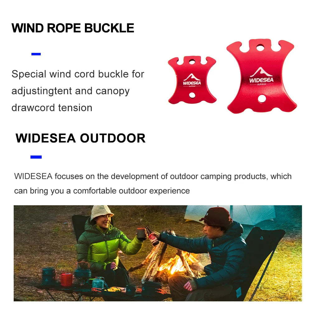 Camping Tent Wind Rope Buckle Aluminium Alloy Cord Buckles 4pcs/set