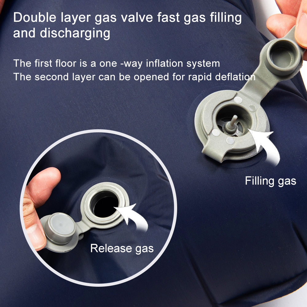 Camping sleeping pad with air pumb