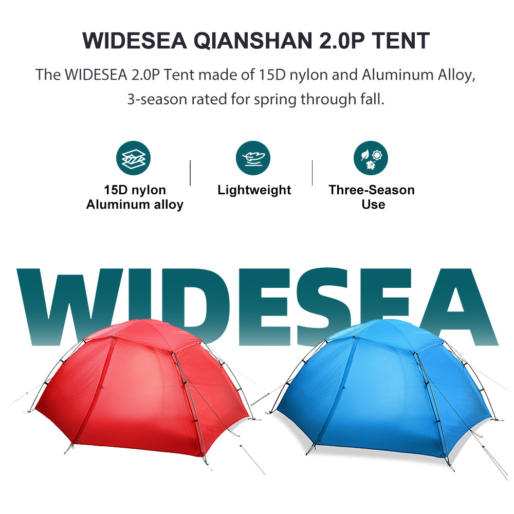 Widesea Camping Tent 2 Person 15D Nylon One-touch Shade Tenda
