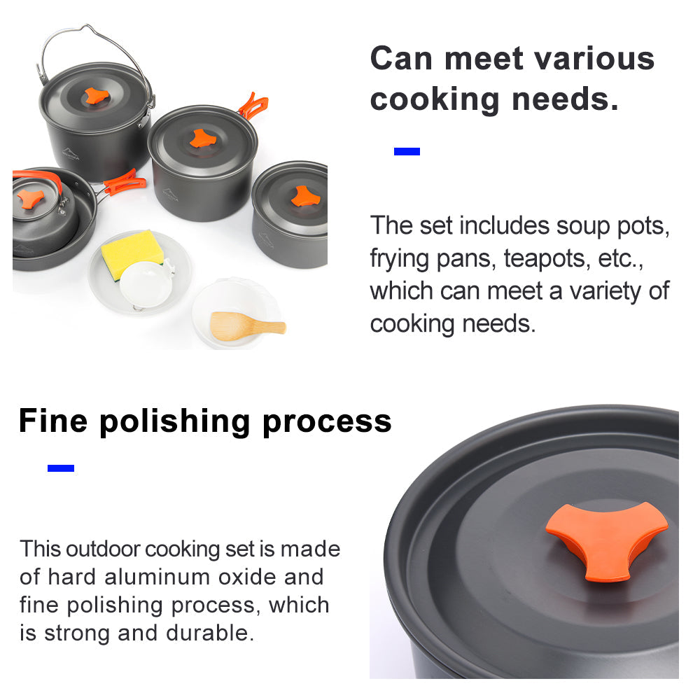 Camping Cookware Set for 7-8 persons