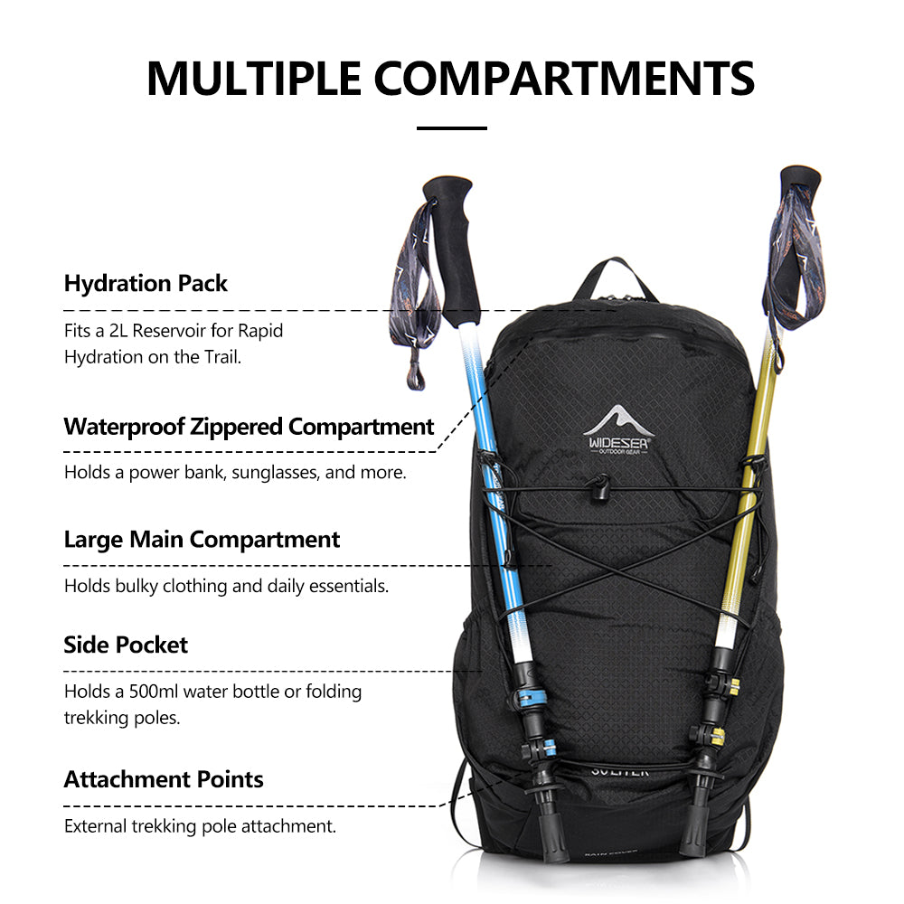 Widesea Camping Climbing Sports Waterproof  30L Backpacks