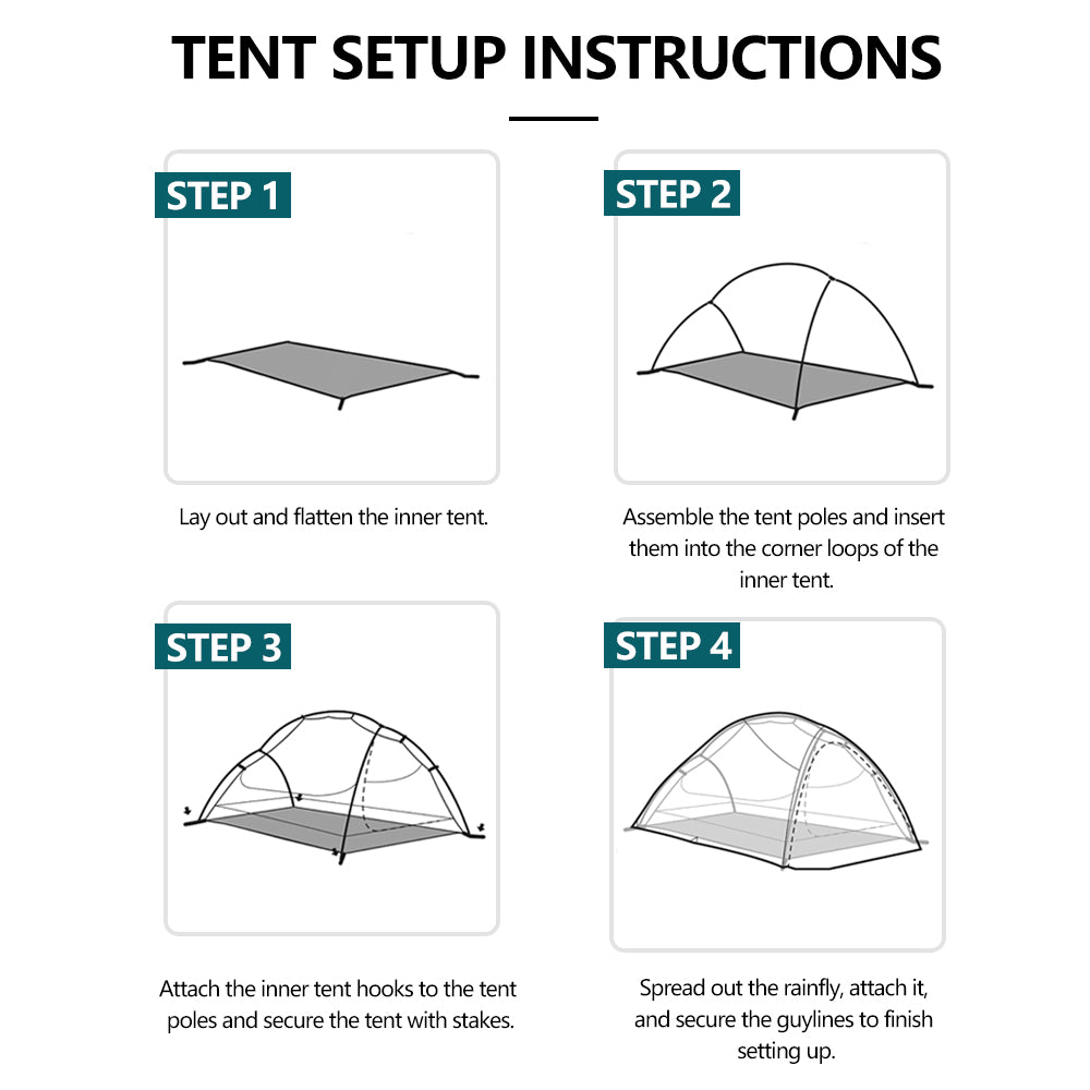 Widesea Camping Tent 1 Person 15D Nylon Backpaking Tents