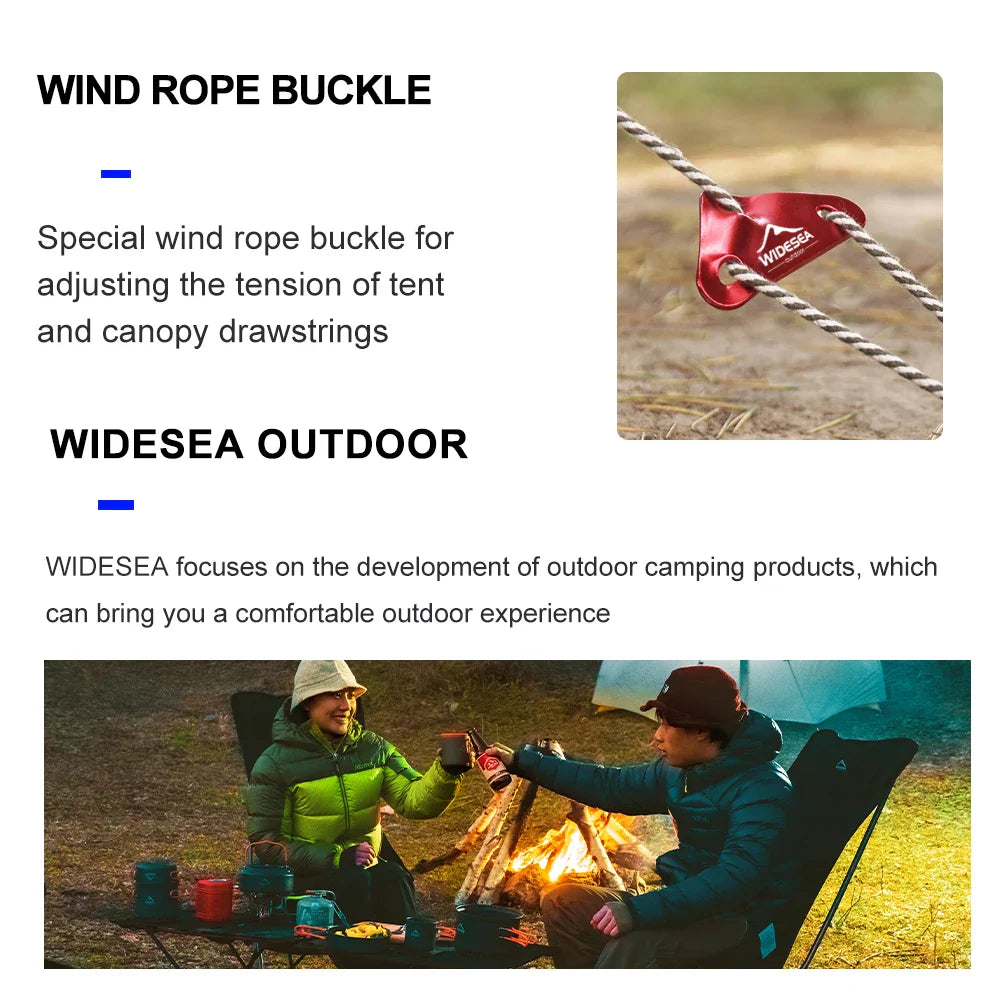 Camping Tent Wind Rope Triangle Buckle 4pcs/set