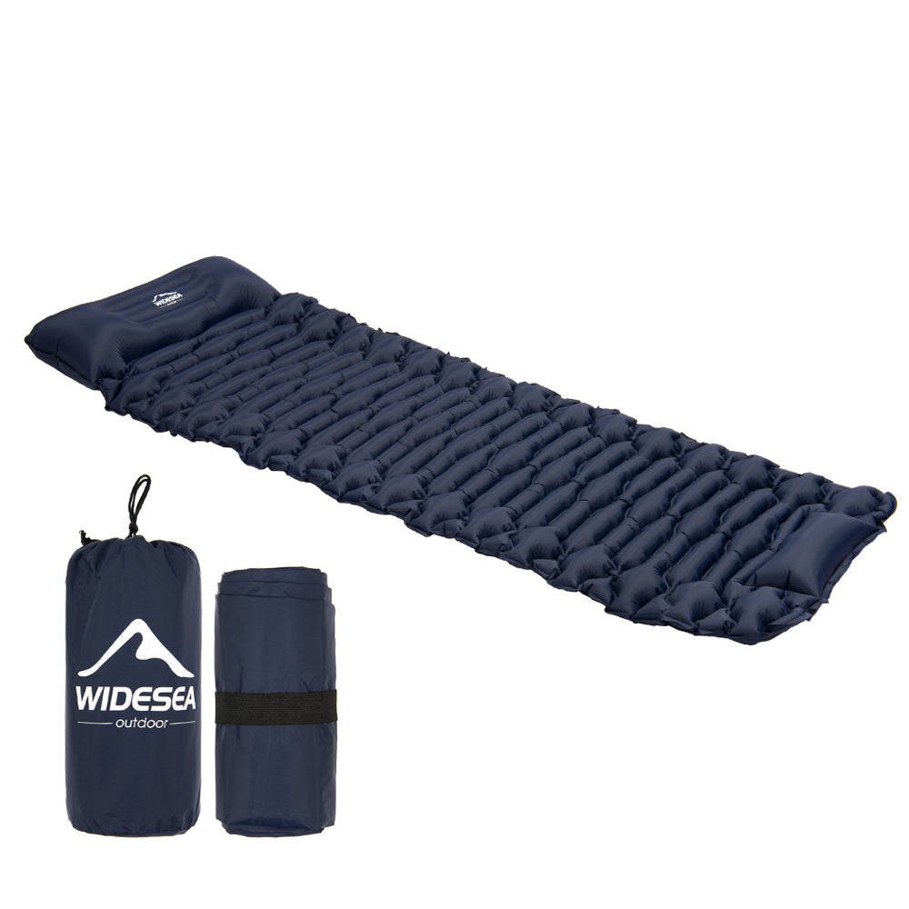 Camping sleeping pad with air pumb