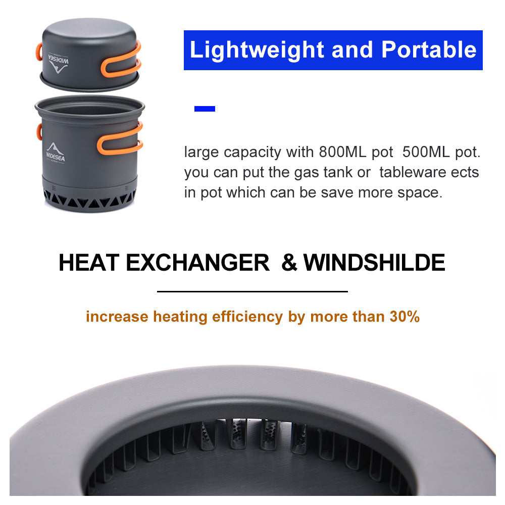 Camping Aluminum  Pot 1 Person with Heat Exchanger