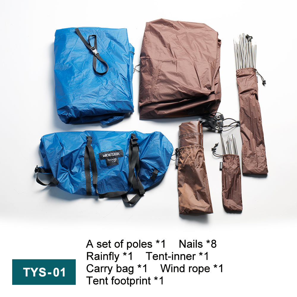 Widesea Camping Tent 1 Person 15D Nylon Backpaking Tents